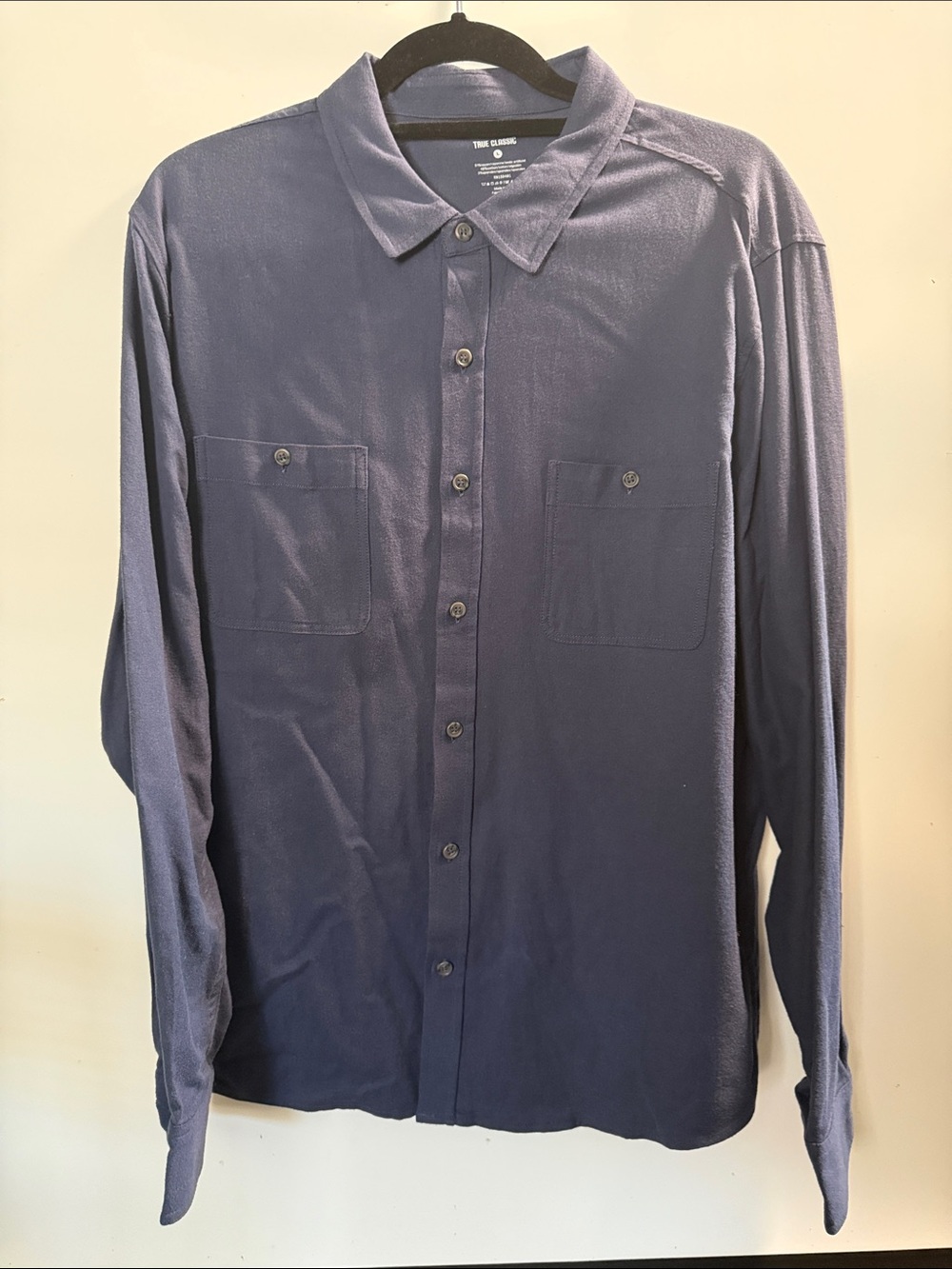 True Classic-Long Sleeve Button-Up Shirt in Navy